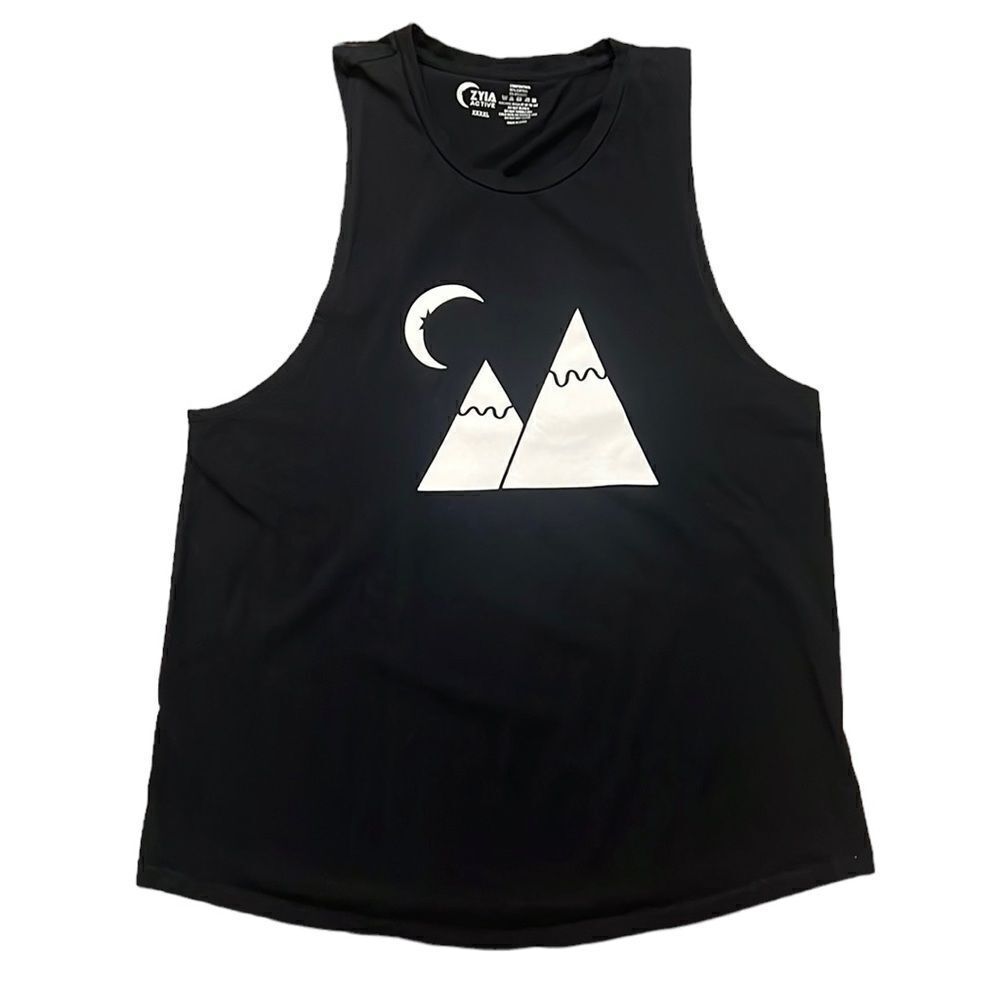 Zyia Tank Top Woman’s Size 4X Black Mountain Sleeveless Muscle Tee Gym READ